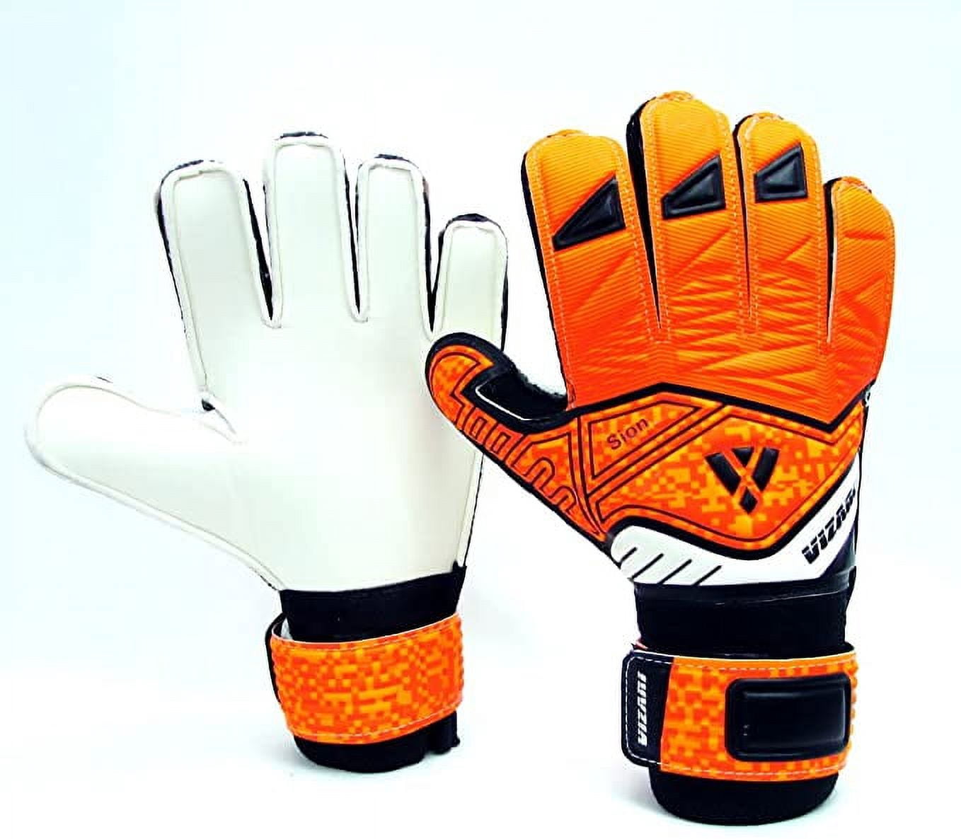 Vizari Sion Soccer Goalkeeper Gloves for Kids and Adults - Orange / White