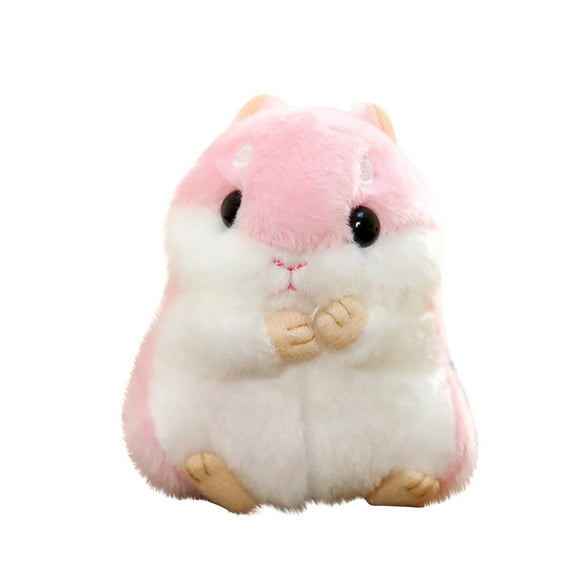 Cute Small Hamster Doll Soft Stuffed Pendant Plush Toy Key Chain Hanging School Bag Hamster Doll Ornaments, Gifts for Friends And Kids Toys (Pink)