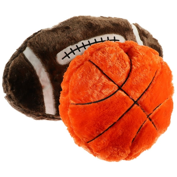 2pcs Sports Themed Ball Pillow Plush Ball Cushion Household Decorative Sports Ball Pillow