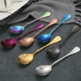 thumbnail image 3 of Grandest Birch Stirring Spoon Vintage Shell Shape Stainless Steel Coffee Ice Cream Dessert Teaspoon Scoop for Restaurant Stirring, 3 of 7