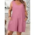 thumbnail image 4 of SHEWIN Plus Size Romper for Women Sleeveless Casual Summer Tank Jumpsuit with Pockets, Sizes 1X-5X, 4 of 10