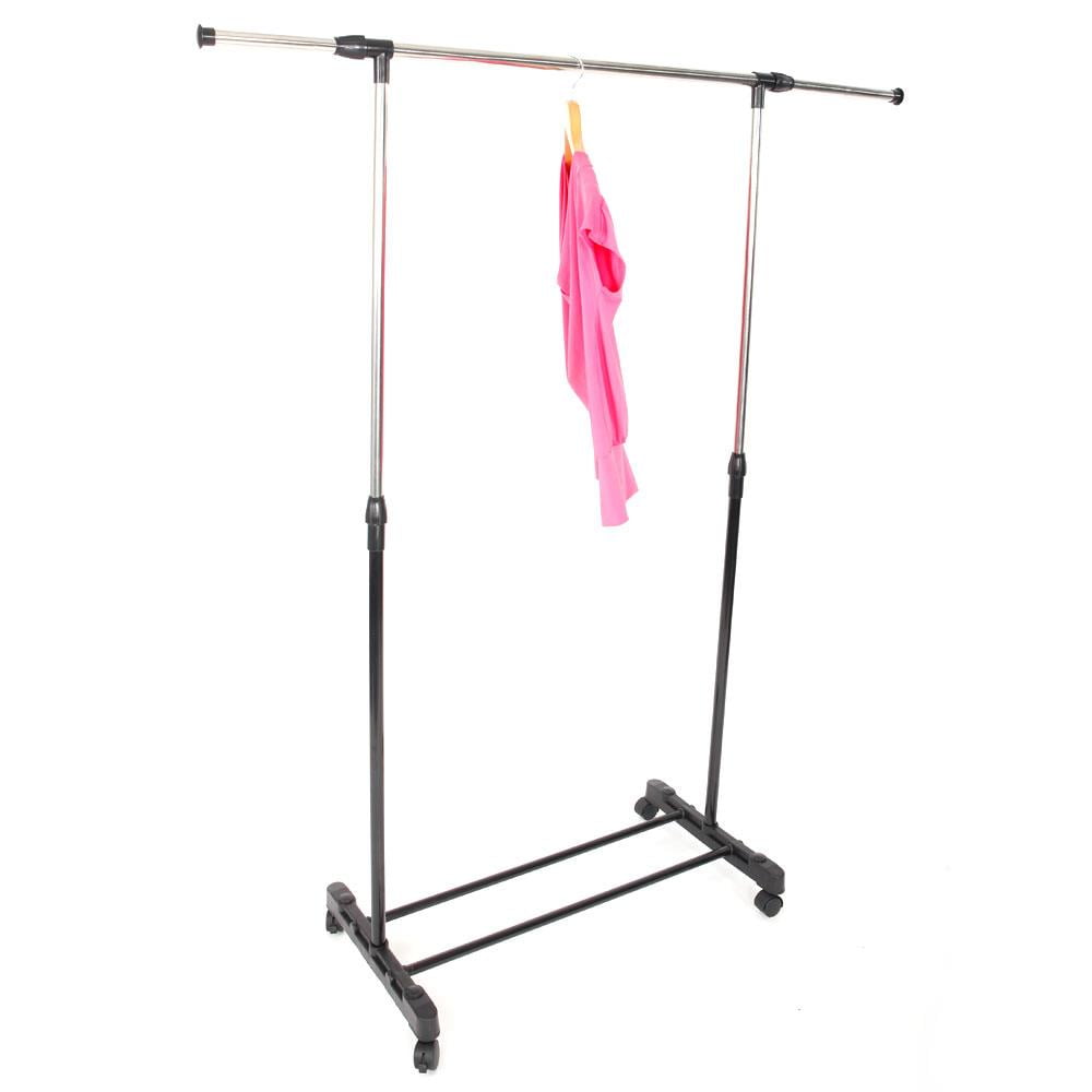 Adjustable Portable Clothes Rack Rolling Garment Rack Closet Wardrobe