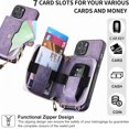 thumbnail image 3 of Phone Case for iPhone 14 Plus 6.7 inch Zipper Wallet Cover with Credit Card Holder Slot Shoulder Crossbody Strap Cell i-Phone 14+ iPhone14Plus 5G i i14 + iPhone14 14Plus Women Girls Men Purple, 3 of 13