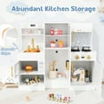 thumbnail image 6 of Pirecart Toddler Pretend Paly Kitchen, Wooden Kitchen Play Set with Real Sound and Light, 6-Piece Kitchenware, Sink & Stove, Water Dispenser & Hood, Kids Play Kitchen for Age 3+, White, 6 of 9