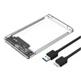 thumbnail image 1 of Clear Acrylic 2.5-Inch SATA Drive Enclosure, 5Gbps Speed & Intelligent Sleep Mode, Portable External Hard Drive Case for PC or Mac, 1 of 8