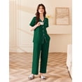 thumbnail image 3 of Ekouaer Women's 100% Cotton Pajamas Set Short Sleeve Button Down Pjs 2 Piece Soft Sleepwear with Long Pants Lounge Set, 3 of 6