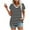 Black, variant on Lmnyox V Neck Striped T Shirt for Women Short Sleeve Dropped Shoulder Eyelet Tee Summer Casual Fashion Tops