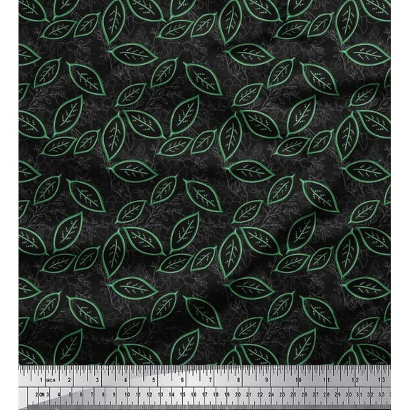 Soimoi Black Cotton Duck Fabric Insect & Artistic Decor Fabric Printed BTY 42 Inch Wide