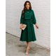 thumbnail image 2 of WildPinky 2023 new spring summer half sleeve women dress solid Half-high collar elastic waist belt causal midi dress vestidosL Gao Jinjia LED, 2 of 2