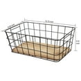 thumbnail image 6 of (2 pack) BHG Black Handcrafted Wire Basket with Wood Board Base, 6 of 13