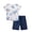 Navy, variant on Gbsyewxs Boys Outfit Set 2 Piece Crew Neck Short Sleeve Dinosaur Print Tops And Shorts Loungewear Summer Boys Clothes Navy Size 4-5 Years