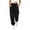 Black, variant on Waffle Knit Girls Pink Jogger Pants with Side Pockets & Drawstring Waist, for School, Play & Loungewear,Size 5-6T