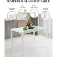 thumbnail image 4 of Modern White Dining RoomTable Set of 4 - Perfect for Small Spaces - Upholstery Faux Leather - Sleek and Stylish Design - Ideal for Kitchen, and Breakroom (Set of 4 with tableWhite), 4 of 6