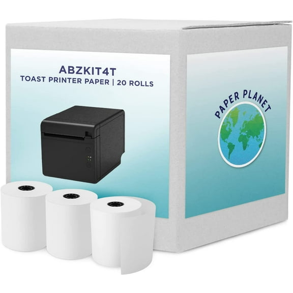 Thermal Paper for Toast TP200 Printer by Paper Planet | Credit Card Receipt Paper Rolls Compatible with Toast POS TP200 | 20 Rolls
