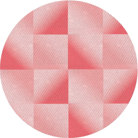Ahgly Company Indoor Round Patterned Bean Red Area Rugs, 5' Round