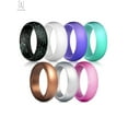 thumbnail image 3 of Gustave Silicone Rings, 7 Pack & Singles Wedding Durable Rubber Bands for Women Christmas Gift "Size 9", 3 of 8