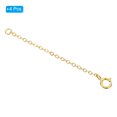 thumbnail image 3 of Uxcell 3 Inch S925 Silver Necklace Extender, 4 Pack Gold Plated Chain Extenders Extension, Golden, 3 of 6