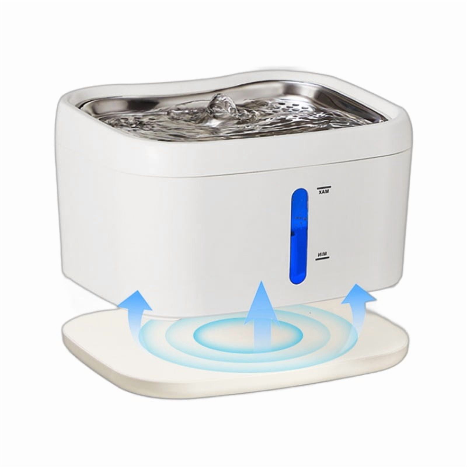 Cat Water Fountain with APP Wireless Connected 84oz/2.5L Automatic Pet Water Fountain with Stainless Steel Tray Weight Sensor