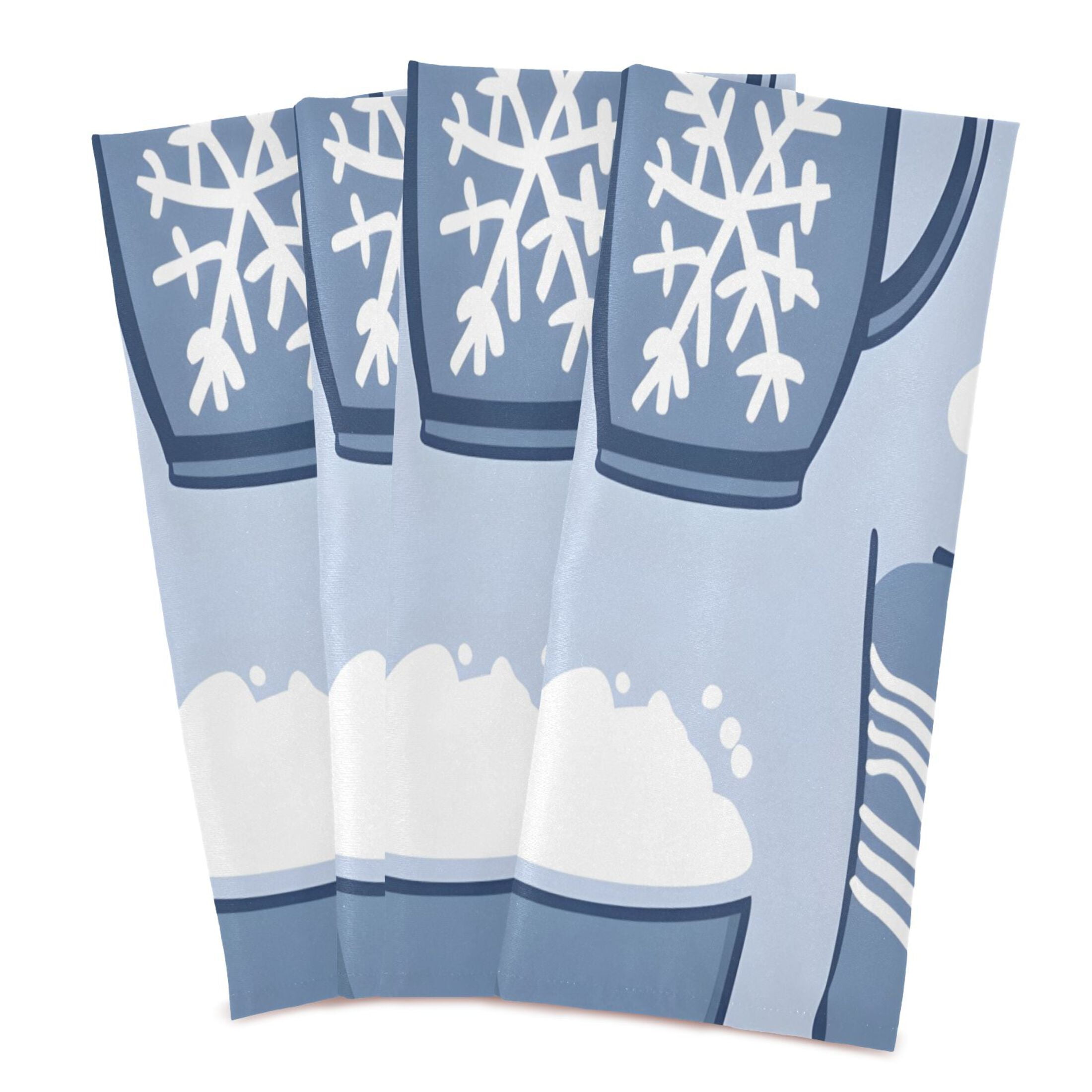 Winter Themed Pattern Kitchen Towels 6-Piece Pack Tea Towels for Kitchen Decorative Waffle Design 28x18in