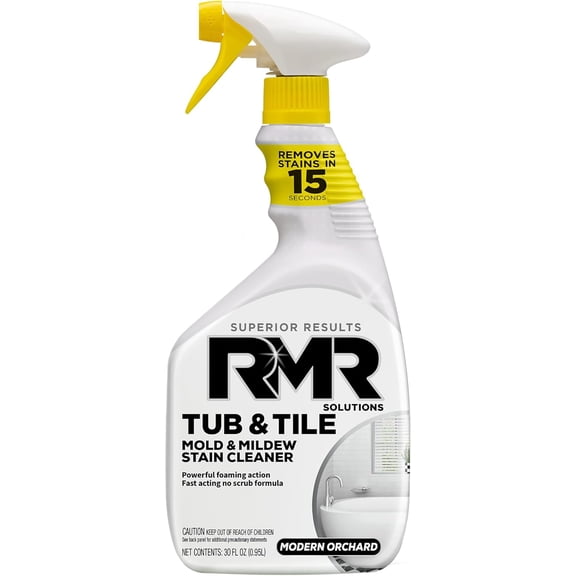 RMR - Tub and Tile Cleaner, Industrial-Strength, No-Scrub Foam Cleaner, Modern Orchard Scent, 30 Fl Oz