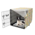 thumbnail image 5 of Summer Dog Crate Cover, Beach Fun Umbrellas Surfboard Flip Flops Life Sunbathing Repetition, Easy to Use Pet Kennel Cover Small Dogs Puppies Kittens, 7 Sizes, Pale Pink and Yellow, by Ambesonne, 5 of 6