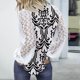 thumbnail image 5 of Blusa informal de manga larga con empalme de encaje y cuello redondo para mujer Pompotops  gfhjh18703, 5 of 7