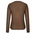 thumbnail image 4 of gakvbuo Sheer Tops For Women Sexy See Through Crew Neck Sheer Mesh Top Knitted Sweater Solid Basic Long Sleeve Loose Fit Knit Pullover Jumper Top, 4 of 6