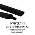 thumbnail image 2 of Heating Shrink Polyolefin Tube 3:1 Shrink Ratio Adhesive Electrical Connectors and Against Liquid Leakages Alternative 3/4in Diameter Black 20ft, 2 of 5