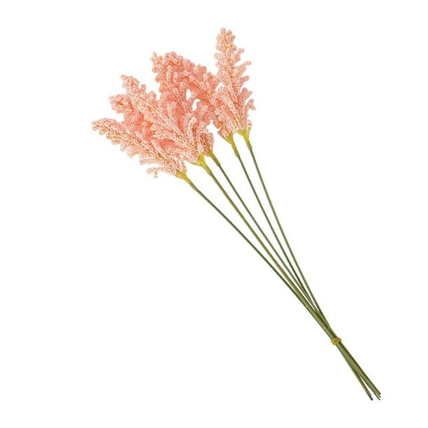 Worallymy 6pcs Artificial Wheat Grass Bouquet Simulation Plant Decor Home Office Fake Plant Table Ornament Pink Walmart Com Walmart Com