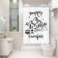 thumbnail image 2 of Camper RV Shower Curtains, Short Small Shower Curtain Mountain Rivers Decorations Stall Curtain for Travel Trailers, Happy Camper Fabric Bathroom Curtain with Hooks, 47 X 64 Inches, 2 of 3