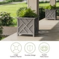 thumbnail image 4 of Pure Garden 15.5-Inch Outdoor Lattice Planter Box Plant Pot 2-Pack, Gray, 4 of 8