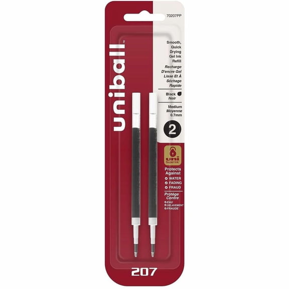 Uni-Ball, SAN70207PP, 207 Gel Ink Pen Refills, 2 / Pack