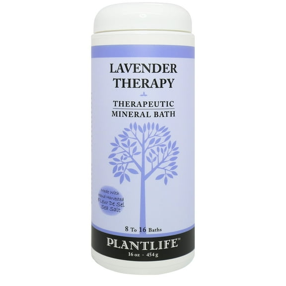 Plantlife Lavender Therapeutic Mineral Bath Salt – Calming Aromatherapy Soak with Natural Ingredients, 16 oz