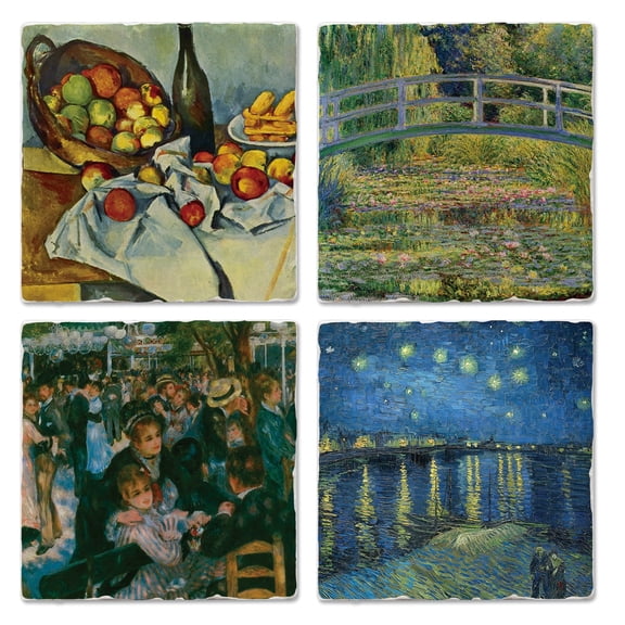 Thirstystone "Impressionists" 4-Pack Assorted Tumbled Tile Coasters
