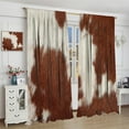 thumbnail image 4 of Cow Print Curtains,Cowhide Curtains Rustic Farm Western Brown Cow Pattern Blackout Print Rod Pocket Window Drapes for Bedroom Living Room 52x84in, 4 of 6
