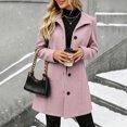 thumbnail image 3 of Yotami Wool Blend Coats for Women Winter Casual Single Breasted Coats with Pocket, Lapel Mid-Length Overcoats Plus Size Outerwear XXXL, 3 of 3