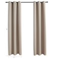 thumbnail image 4 of Blackout Curtains with Rings 2 pcs Beige 37"x84" Fabric, 4 of 4