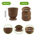 thumbnail image 4 of LEWEEN 16.9" Brown Woven Urn-Style Planter with Decorative Scalloped Rim and Transparent Inner Lining, 4 of 7