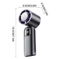 thumbnail image 3 of Deeceymbur Mini Portable Handheld Fan 5m s Strong Wind 5 Speed Adjustable USB C Ice Cyan for Travel Office Personal Cooling, 3 of 6