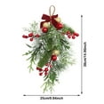 thumbnail image 3 of FEISHENTT Christmas Swag Decorative Teardrop Swag Handmade Christmas Wreath with Bowknot, Red Berries and Balls, 3 of 9