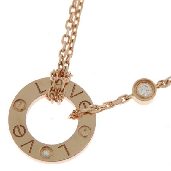 Pre-Owned Cartier Love Circle 2P Diamond 2022 Purchased Women's Necklace B7224509 750... (Good)