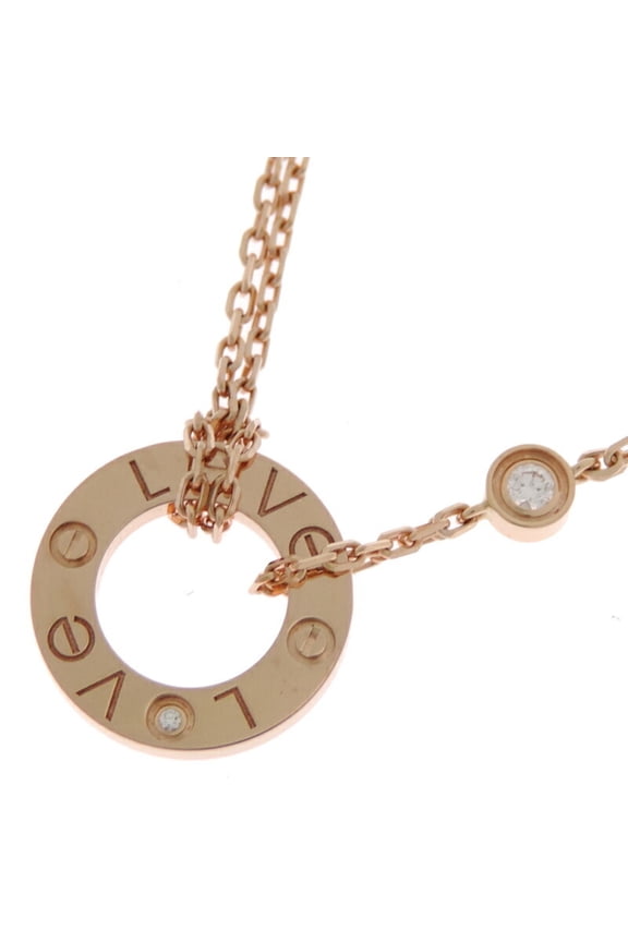Pre-Owned Cartier Love Circle 2P Diamond 2022 Purchased Women's Necklace B7224509 750... (Good)