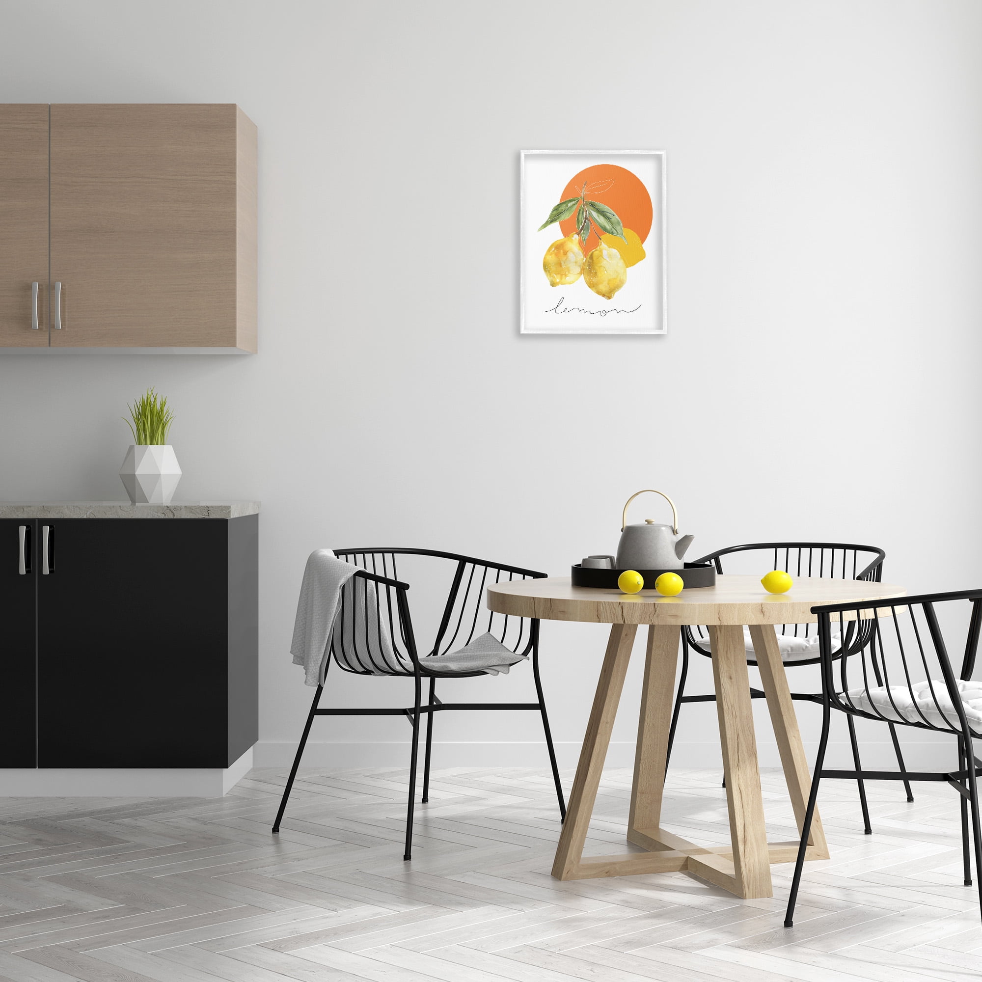 Stupell Industries Modern Lemons Branch Food & Beverage Painting White Framed Art Print Wall Art, 16 x 20