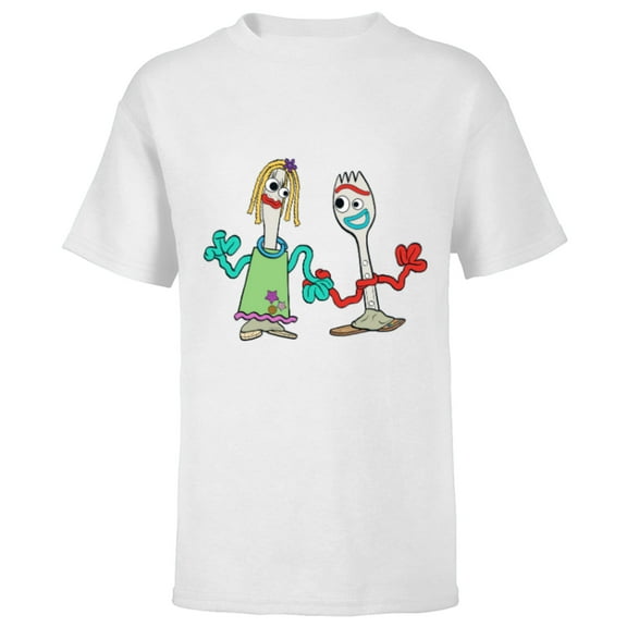 Disney and Pixar’s Forky and Karen - Short Sleeve T-Shirt for Kids - Customized-White