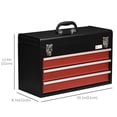 thumbnail image 2 of Black 20" Steel Tool Chest with 3 Drawers & Lock - Portable Tool Box for Garage, Workshop & Home Improvement Storage, 2 of 7