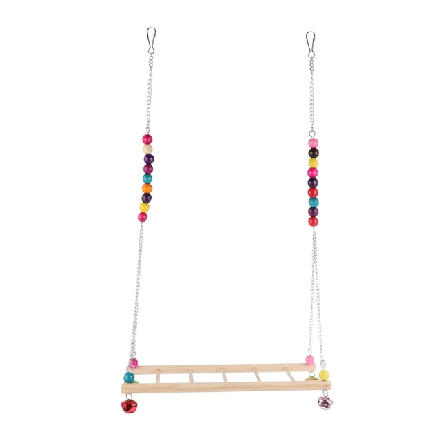 Miangastore Wood Bird Cage Hanging Ladder Toy Multi 1Pcs 11.8X5.1X17.7In