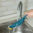 thumbnail image 5 of Hongchun Dark Blue Kitchen Rice Detergent Plastic Drained Dishwasher Clamshell Hollow Out Portable Filter Washer, 5 of 5