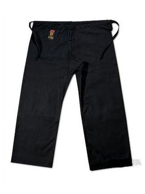 Gladiator 14 oz. 100% Cotton Karate Pants Black (Traditional Waist) #3 (5'6/150 lbs.)