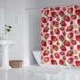 thumbnail image 2 of Red Strawberry Plants Fruit Pink Pattern Shower Curtain 84"x72" ,Bathroom Decorative Shower Curtains Set with 12 Hooks,Modern Waterproof Washable Shower Curtain, 2 of 6