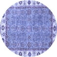thumbnail image 1 of Ahgly Company Indoor Round Oriental Blue Traditional Area Rugs, 4' Round, 1 of 4